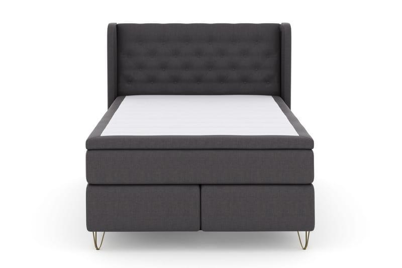 Select No 6 Komplet Sengepakke 140x200 Fast/Medium Watergel - Mørkegrå/Metal V-form - Møbler - Senge - Komplet sengepakke