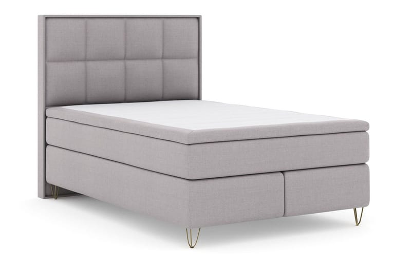 Select No 6 Komplet Sengepakke 140x200 F/M Latex/Memory - Lysegrå/Metal V-form - Møbler - Senge - Kontinentalsenge