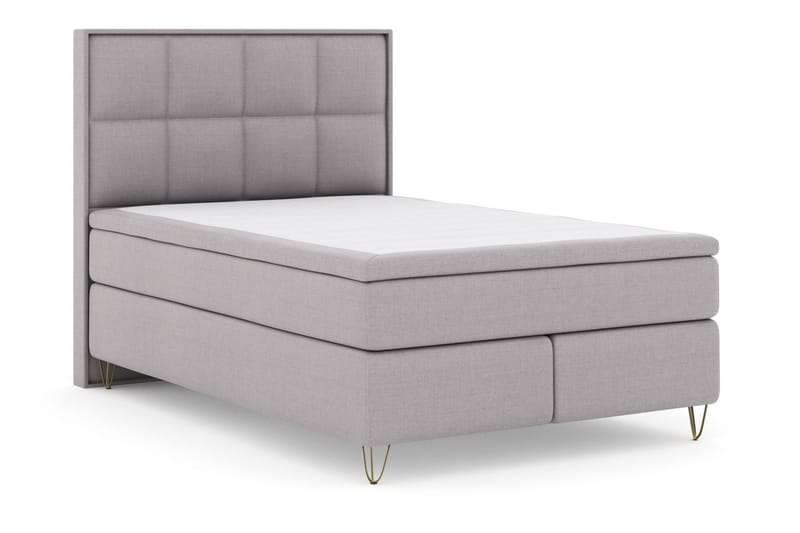 Select No 6 Komplet Sengepakke 140x200 F/M Memory/Pocket - Lysegrå/Metal V-form - Møbler - Senge - Komplet sengepakke