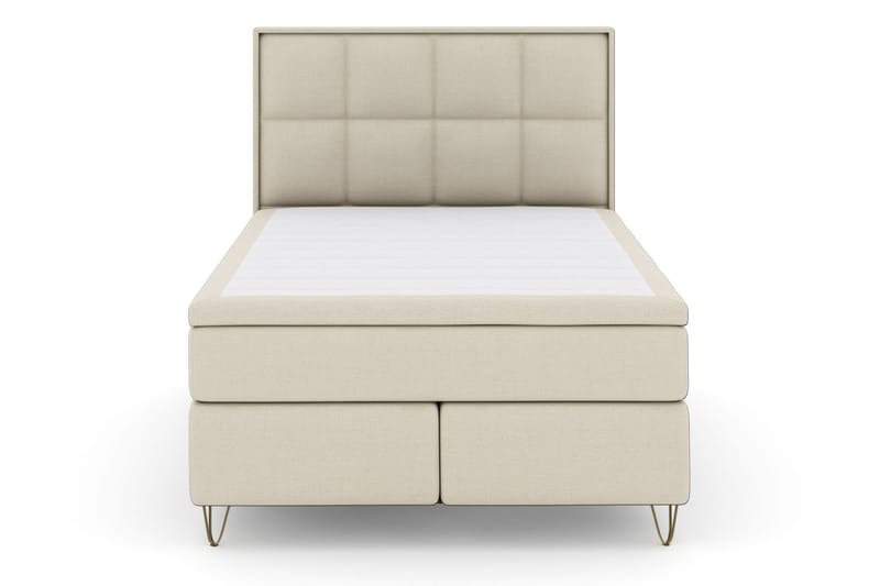 Select No 6 Komplet Sengepakke 140x200 Medium Memory/Pocket - Beige/Metal V-form - Møbler - Senge - Kontinentalsenge
