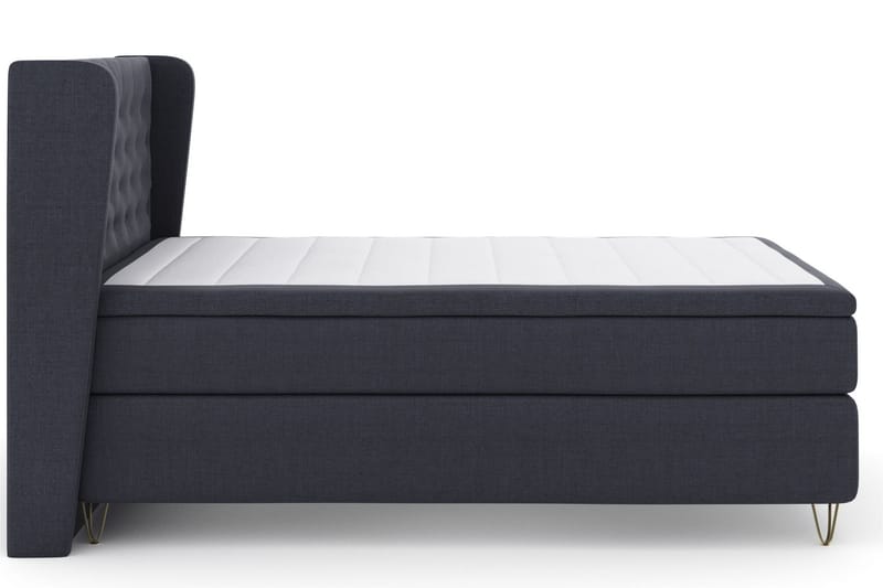 Select No 6 Komplet Sengepakke 140x200 Medium Memory/Pocket - Blå/Metal V-form - Møbler - Senge - Komplet sengepakke