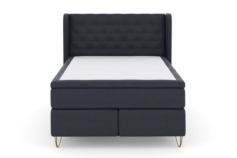 Select No 6 Komplet Sengepakke 140x200 Medium Memory/Pocket - Blå/Metal V-form - Møbler - Senge - Komplet sengepakke