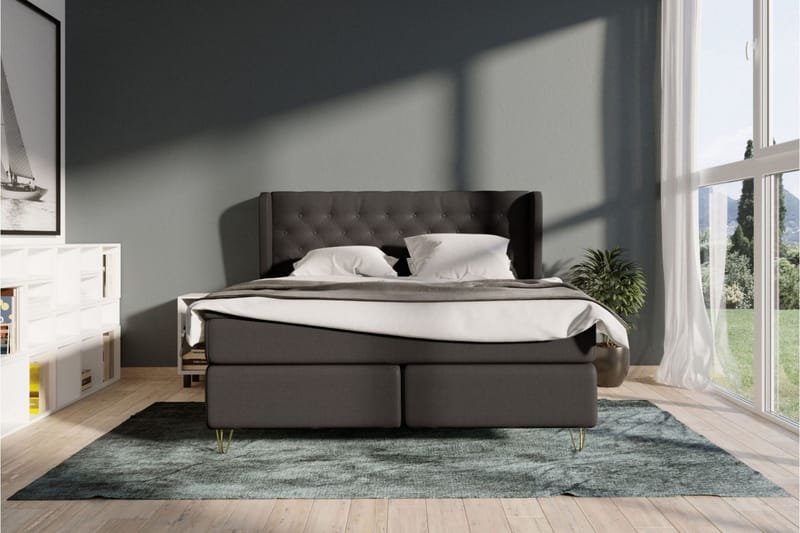 Select No 6 Komplet Sengepakke 140x200 Medium Memory/Pocket - Mørkegrå/Kobber - Møbler - Senge - Komplet sengepakke