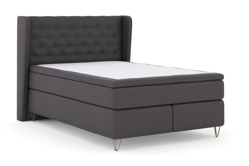 Select No 6 Komplet Sengepakke 140x200 Medium Memory/Pocket - Mørkegrå/Metal V-form - Møbler - Senge - Komplet sengepakke