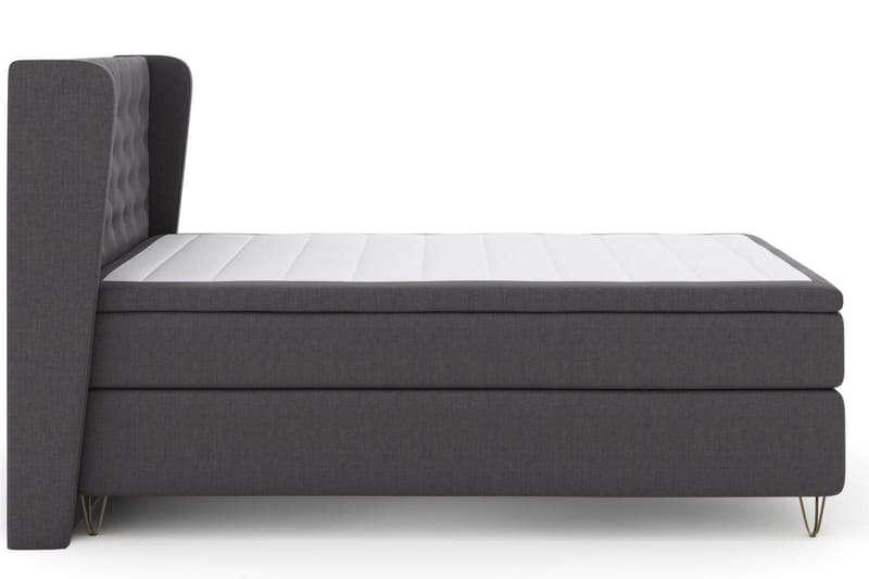 Select No 6 Komplet Sengepakke 140x200 Medium Memory/Pocket - Mørkegrå/Metal V-form - Møbler - Senge - Komplet sengepakke