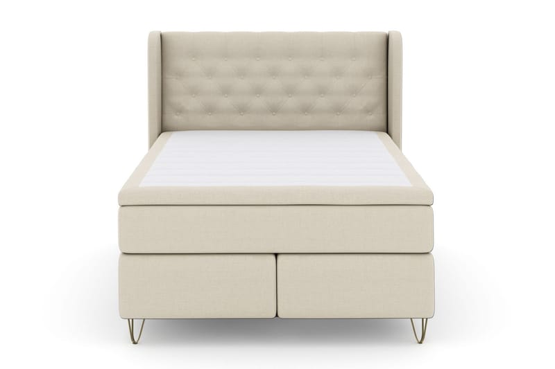 Select No 6 Komplet Sengepakke 160x200 Fast Latex/Memory - Beige/Metal V-form - Møbler - Senge - Kontinentalsenge