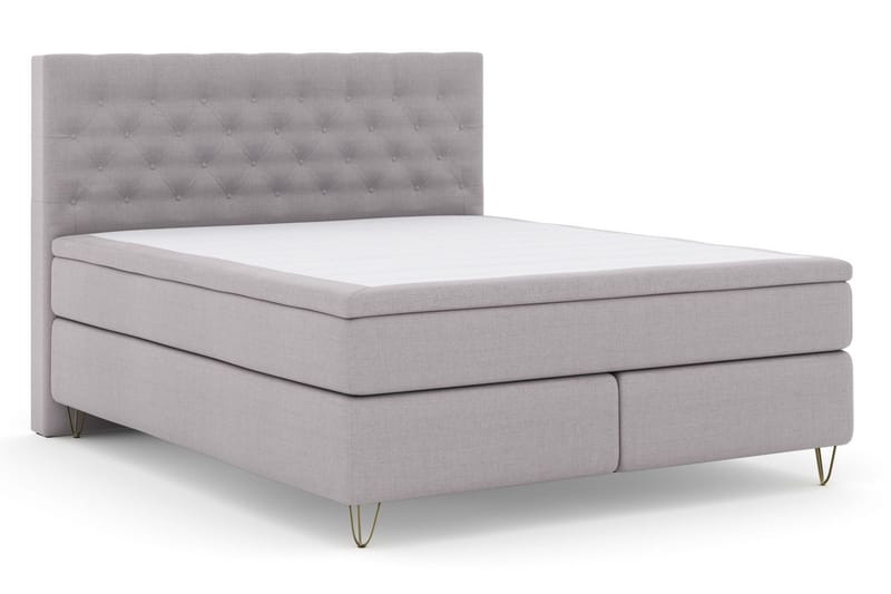 Select No 6 Komplet Sengepakke 160x200 Fast Watergel - Lysegrå/Metal V-form - Møbler - Senge - Kontinentalsenge