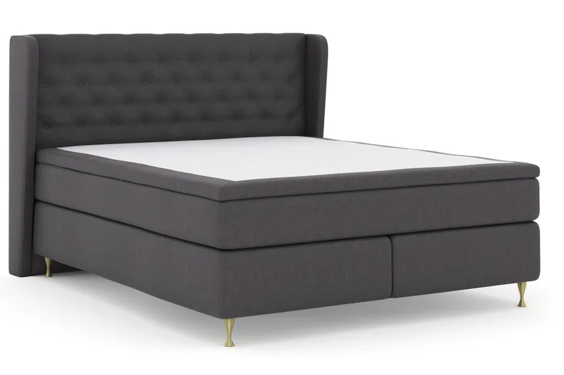 Select No 6 Komplet Sengepakke 180x200 Fast Latex/Memory - Mørkegrå/Guld - Møbler - Senge - Kontinentalsenge