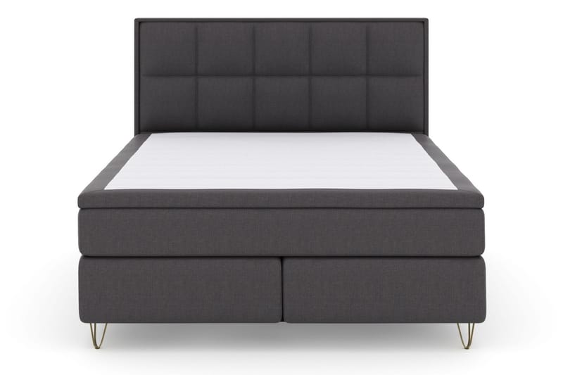 Select No 6 Komplet Sengepakke 180x200 Fast Memory/Pocket - Mørkegrå/Metal V-form - Møbler - Senge - Kontinentalsenge