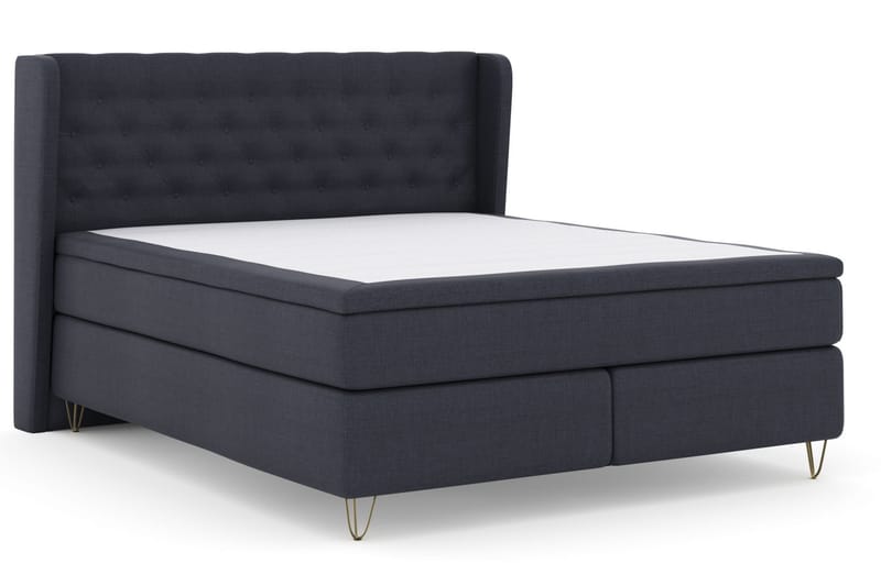 Select No 6 Komplet Sengepakke 210x210 Fast Watergel - Blå/Metal V-form - Møbler - Senge - Komplet sengepakke