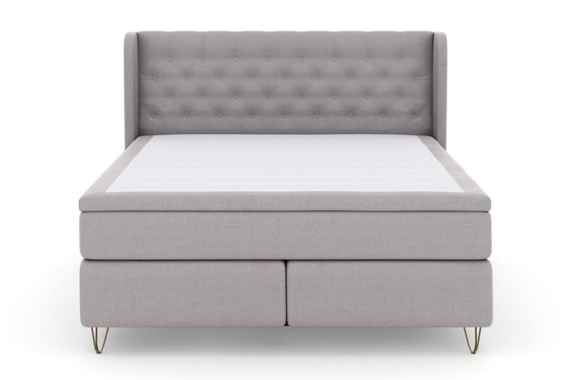 Select No 6 Komplet Sengepakke 210x210 Fast/Medium Watergel - Lysegrå/Metal V-form - Møbler - Senge - Kontinentalsenge