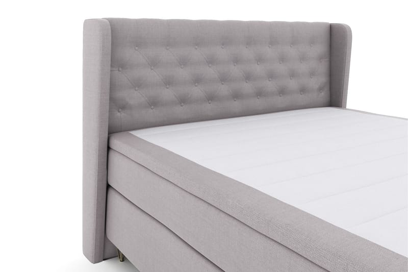 Select No 6 Komplet Sengepakke 210x210 Fast/Medium Watergel - Lysegrå/Metal V-form - Møbler - Senge - Kontinentalsenge