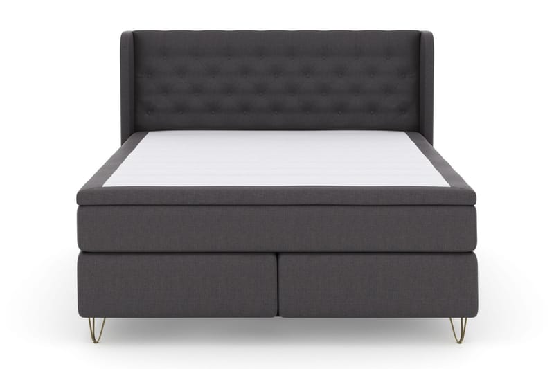 Select No 6 Komplet Sengepakke 210x210 F/M Memory/Pocket - Mørkegrå/Metal V-form - Møbler - Senge - Kontinentalsenge