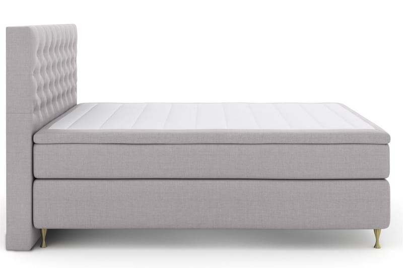 Select No 6 Komplet Sengepakke 210x210 Medium Memory/Pocket - Lysegrå/Guld - Møbler - Senge - Komplet sengepakke