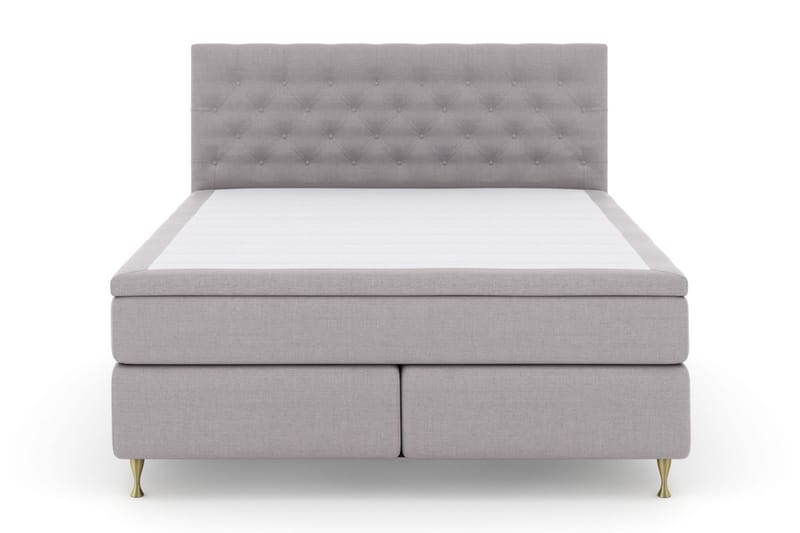 Select No 6 Komplet Sengepakke 210x210 Medium Memory/Pocket - Lysegrå/Guld - Møbler - Senge - Komplet sengepakke