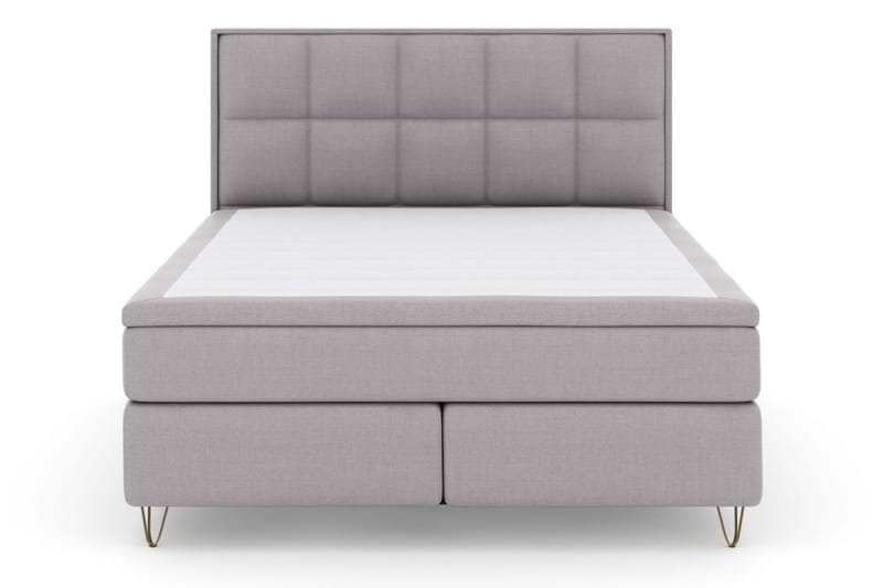 Select No 6 Komplet Sengepakke 210x210 Medium Memory/Pocket - Lysegrå/Metal V-form - Møbler - Senge - Komplet sengepakke