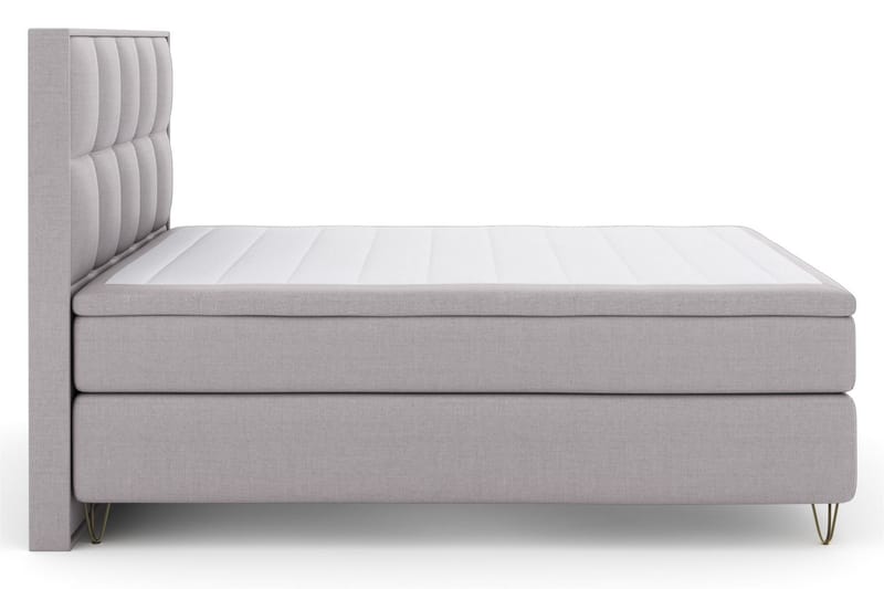 Select No 6 Komplet Sengepakke 210x210 Medium Memory/Pocket - Lysegrå/Metal V-form - Møbler - Senge - Komplet sengepakke