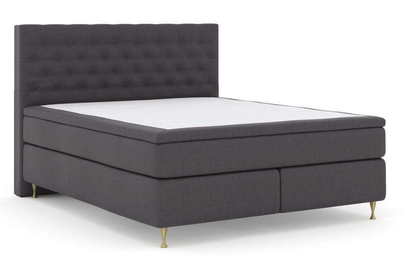 Select No 6 Komplet Sengepakke 210x210 Medium Memory/Pocket - Mørkegrå/Guld - Møbler - Senge - Komplet sengepakke