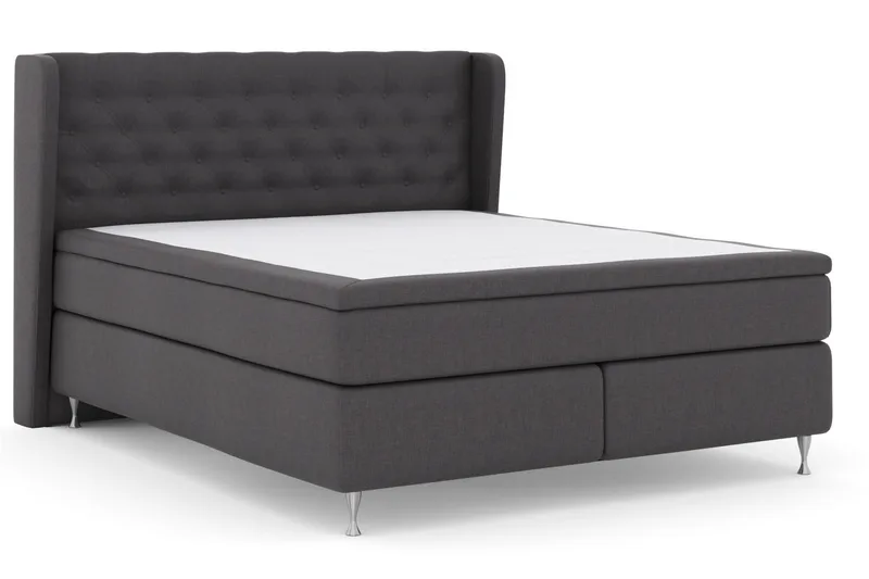 Select No 6 Komplet Sengepakke 210x210 Medium Memory/Pocket - Mørkegrå/Sølv - Møbler - Senge - Kontinentalsenge