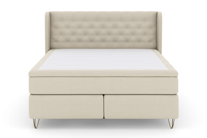 Select No 6 Komplet Sengepakke 210x210 Medium Watergel - Beige/Metal V-form - Møbler - Senge - Kontinentalsenge