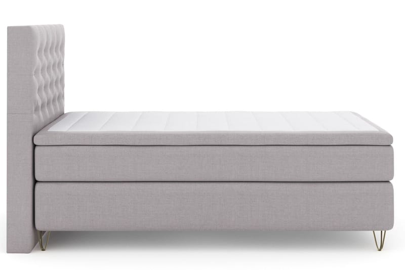 Select No 6 Kontinentalseng 120x200 Medium Latex/Memory, lysegrå/metal V-Form