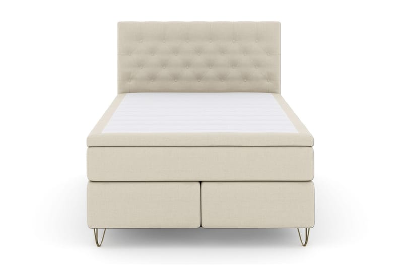 Select No 6 Kontinentalseng 140x200 hård/Medium Latex/Memory - Beige/metal V-Form - Møbler - Senge - Kontinentalsenge