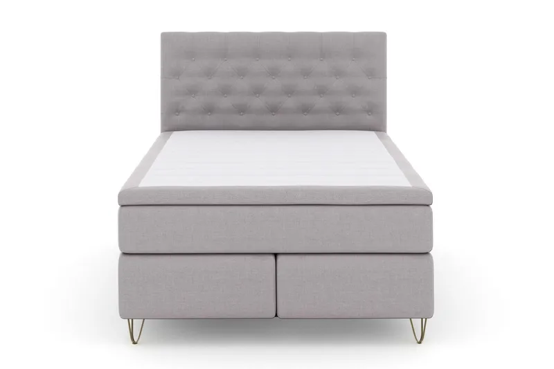 Select No 6 Kontinentalseng 140x200 hård/Medium Watergel, lysegrå/metal V-Form