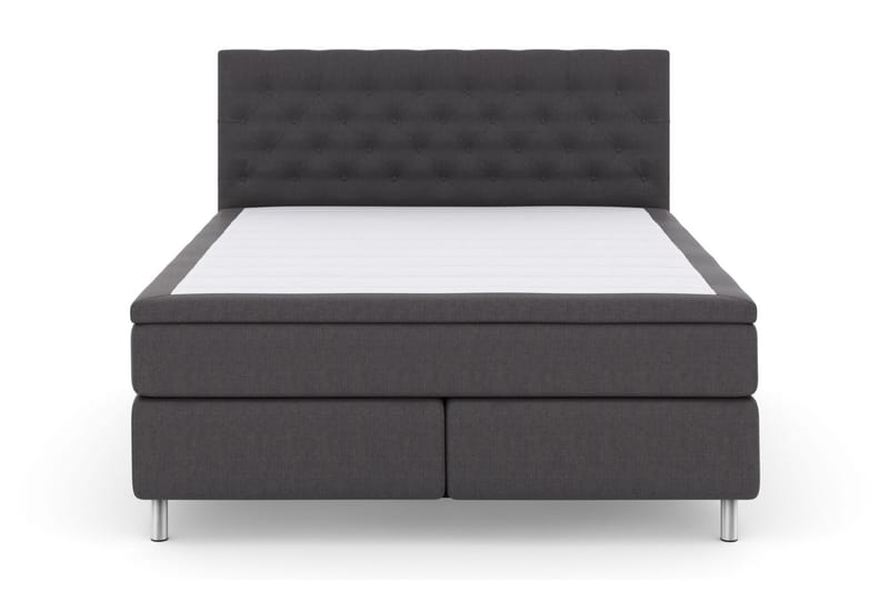 Select No 6 Kontinentalseng 180x200 hård Latex/Memory, mørkegrå/metal