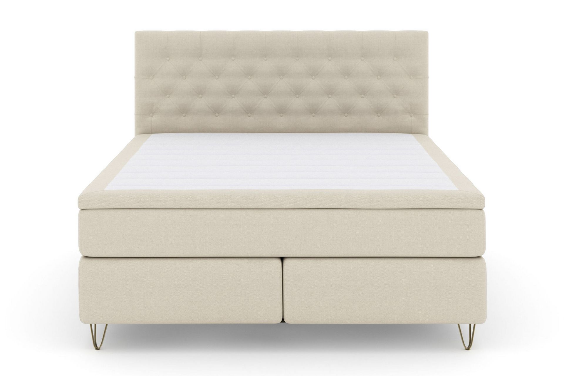 Select No 6 Kontinentalseng 210x210 hård/Medium Latex/Memory - Beige/metal V-Form - Møbler - Senge - Kontinentalsenge