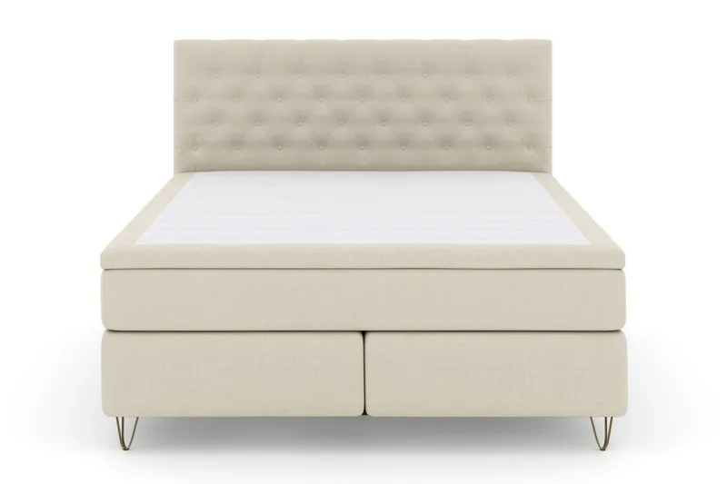 Select No 6 Kontinentalseng 210x210 hård/medium Memory/Pocke - Beige/metal V-Form - Møbler - Senge - Kontinentalsenge