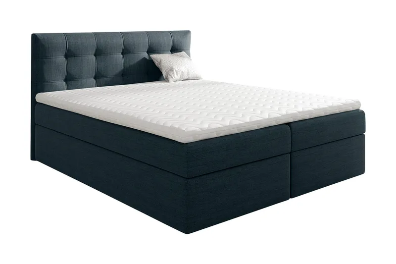 Skaftå kontinentalseng 120x200, Sort / Blå / Grå / Hvid