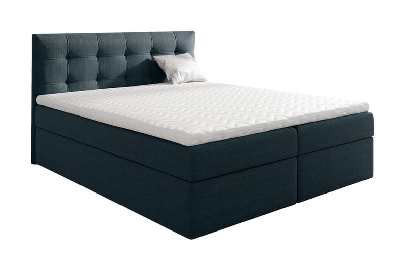 Skaftå kontinentalseng 180x200, Sort / Blå / Grå / Hvid