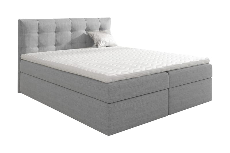 Skaftå kontinentalseng 180x200, Sort / Grå / Hvid