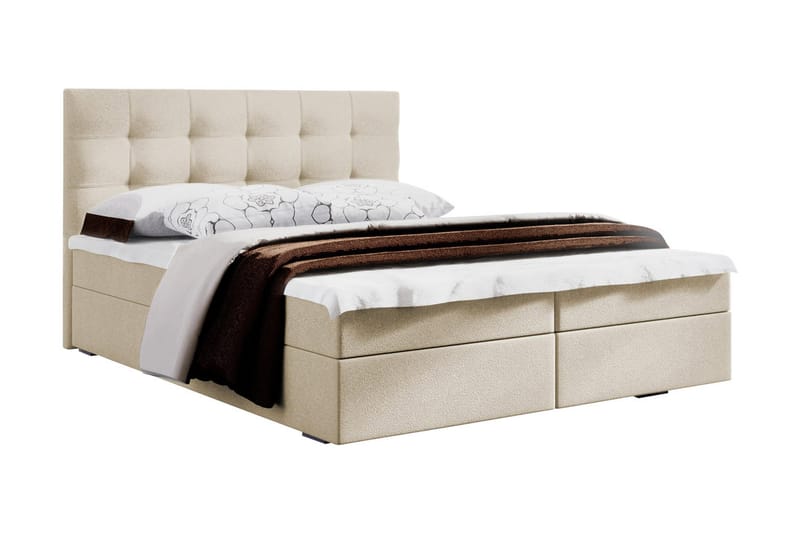 Stephanie sengepakke 140x200 Quiltet Gavl - hvid - Komplet sengepakke - Kontinentalsenge - Dobbeltsenge