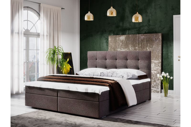 Stephanie sengepakke 180x200 Quiltet Gavl - Brun - Møbler - Senge - Kontinentalsenge