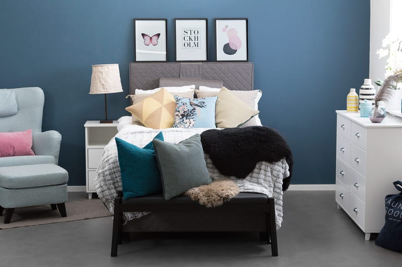 Sundborn Kontinentalseng 140x200 - Grå - Møbler - Senge - Kontinentalsenge