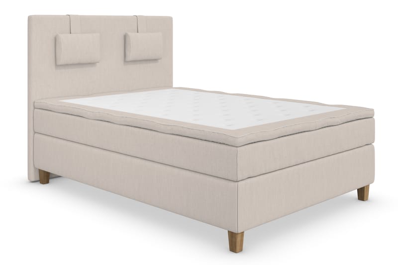 Superior Lyx Komplet Sengepakke 120 cm Beige - Egetræsben - Komplet sengepakke - Kontinentalsenge