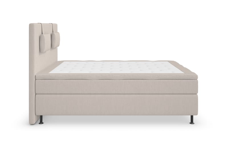 Superior Lyx Komplet Sengepakke 120 cm Beige - Sølv Ben - Komplet sengepakke - Kontinentalsenge