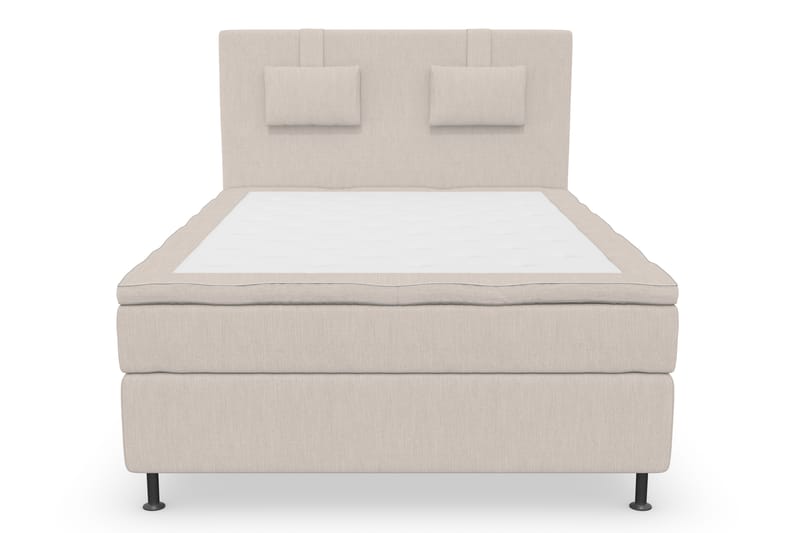 Superior Lyx Komplet Sengepakke 120 cm Beige - Sølv Ben - Komplet sengepakke - Kontinentalsenge