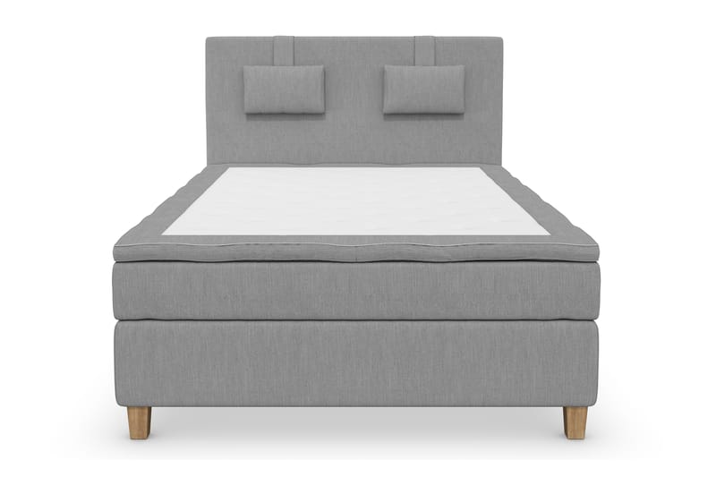 Superior Lyx Komplet Sengepakke 120 cm Lysegrå - Egetræsben - Møbler - Senge - Komplet sengepakke