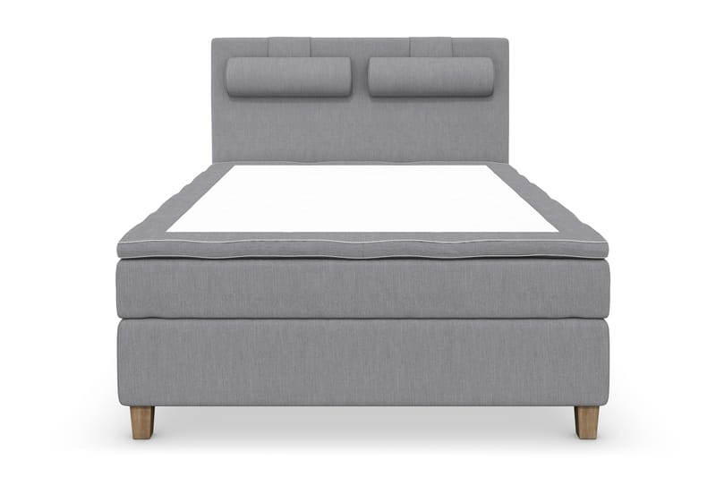 Superior Lyx Komplet Sengepakke 120 cm Lysegrå - Egetræsben - Møbler - Senge - Komplet sengepakke