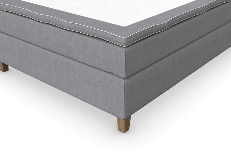 Superior Lyx Komplet Sengepakke 120 cm Lysegrå - Egetræsben - Møbler - Senge - Komplet sengepakke