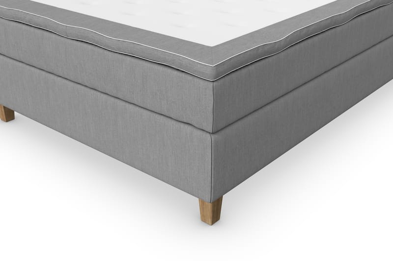 Superior Lyx Komplet Sengepakke 120 cm Lysegrå - Egetræsben - Møbler - Senge - Komplet sengepakke