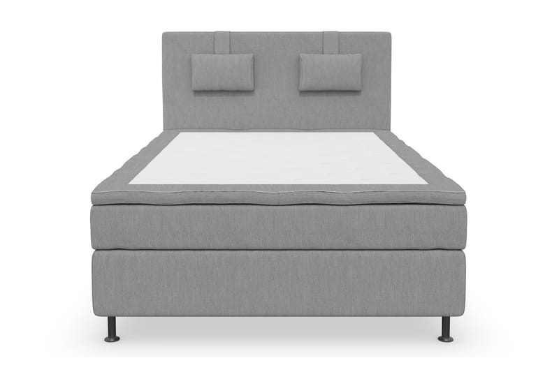 Superior Lyx Komplet Sengepakke 120 cm Lysegrå - Sølv Ben - Møbler - Senge - Komplet sengepakke
