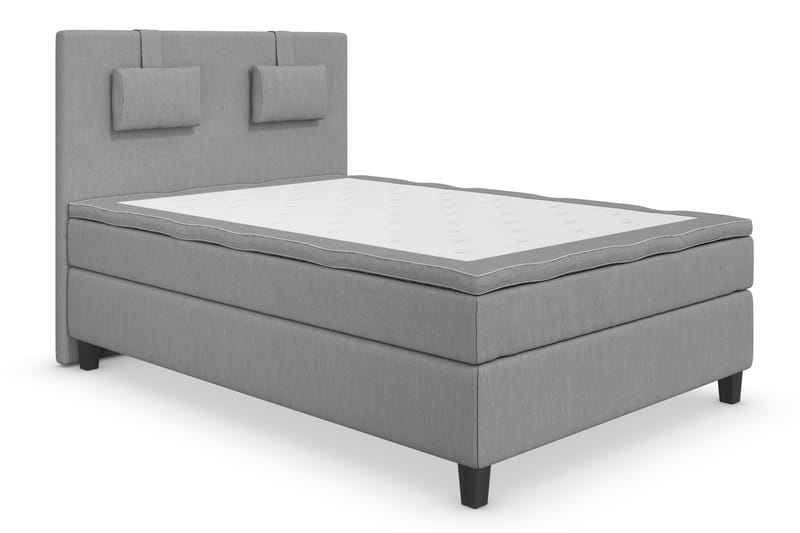 Superior Lyx Komplet Sengepakke 120 cm Lysegrå - Sorte Ben - Møbler - Senge - Komplet sengepakke