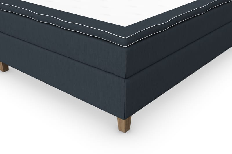 Superior Lyx Komplet Sengepakke 120 cm Mørkeblå - Egetræsben - Møbler - Senge - Komplet sengepakke
