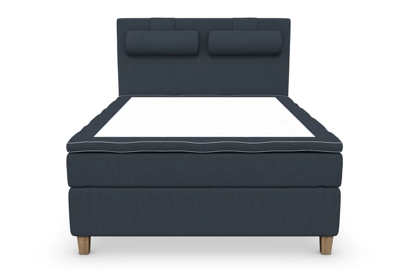Superior Lyx Komplet Sengepakke 120 cm Mørkeblå - Egetræsben - Møbler - Senge - Komplet sengepakke