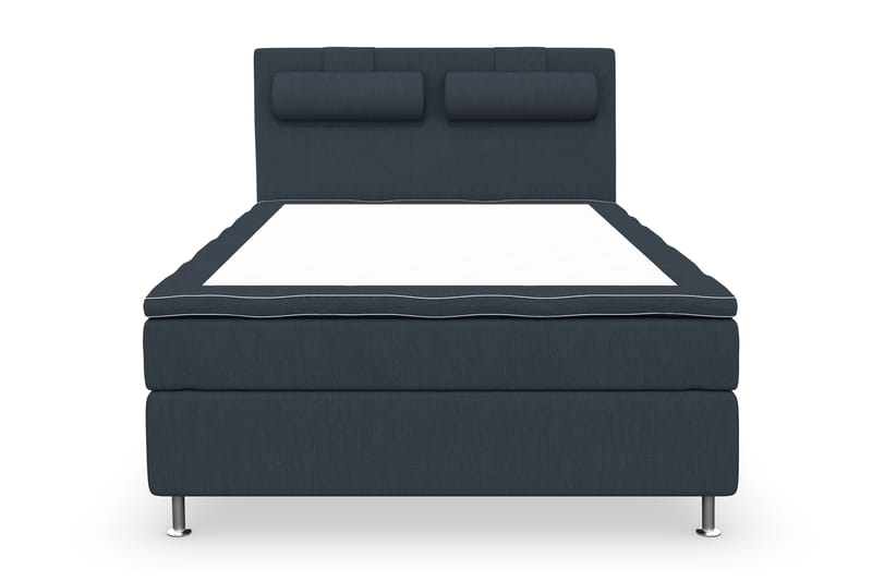Superior Lyx Komplet Sengepakke 120 cm Mørkeblå - Sølv Ben - Komplet sengepakke - Kontinentalsenge