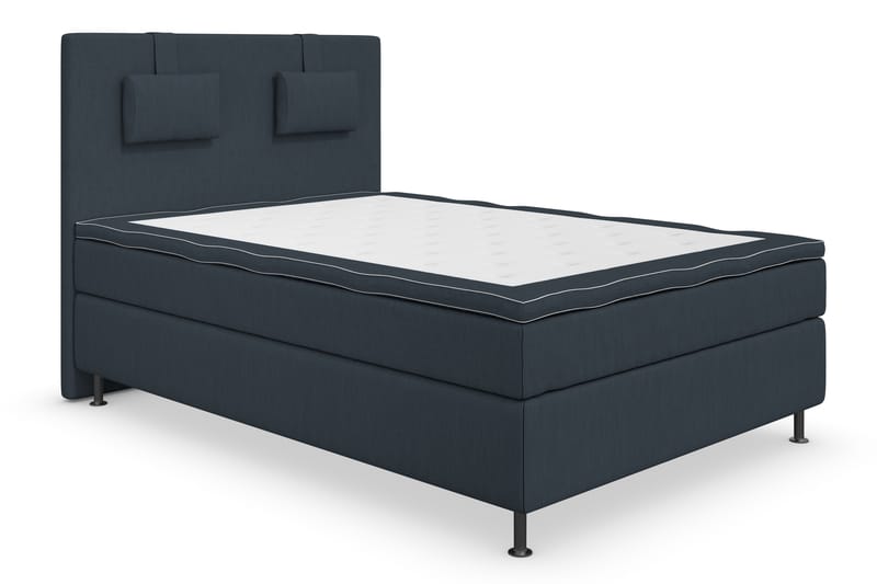 Superior Lyx Komplet Sengepakke 120 cm Mørkeblå - Sølv Ben - Møbler - Senge - Komplet sengepakke