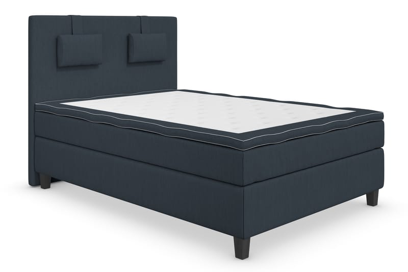 Superior Lyx Komplet Sengepakke 120 cm Mørkeblå - Sorte Ben - Komplet sengepakke - Kontinentalsenge